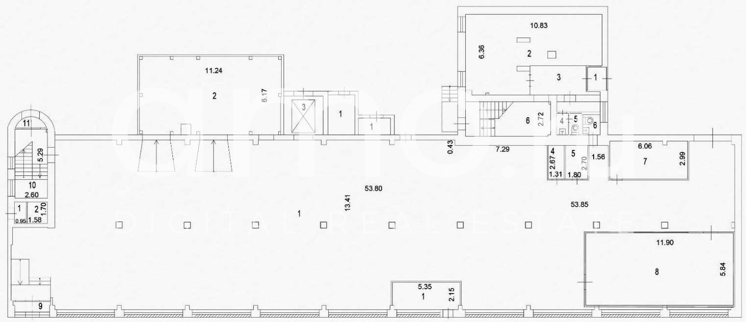 Планировка офиса 3152.9 м², 1 этаж, БЦ «г Москва, Вольная ул., 35»